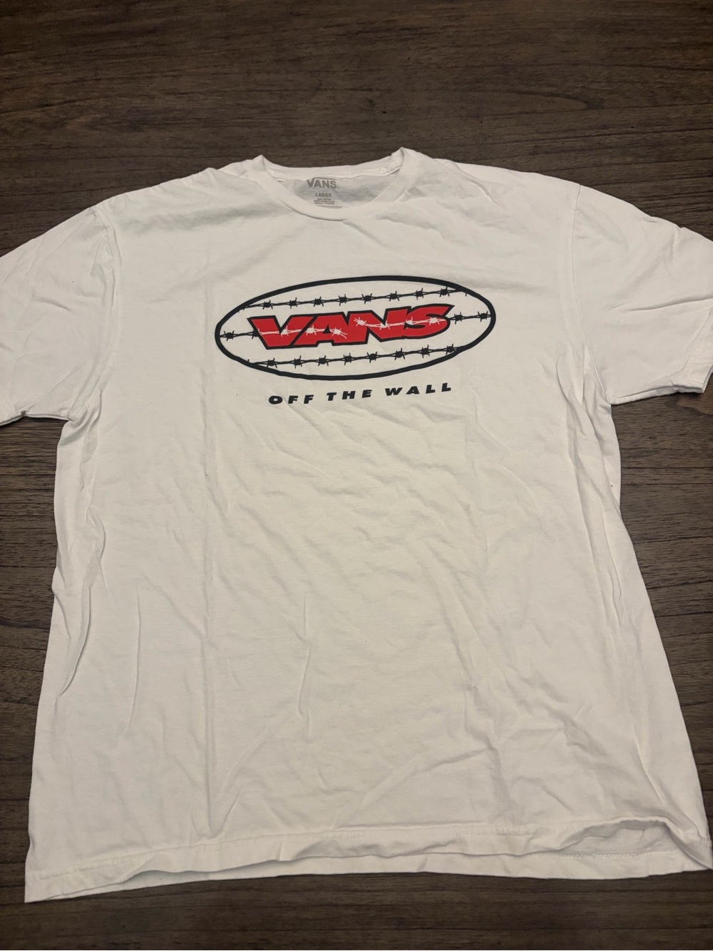 Vans White 'Off The Wall' Logo Tee - Men's